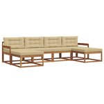 vidaXL Ensemble de canapés d'extérieur 6 pc Naturel et Beige