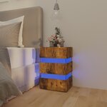 vidaXL Table de chevet à LED chêne fumé 45x35x67 cm bois d'ingénierie