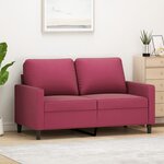 vidaXL Canapé à 2 places Rouge bordeaux 120 cm Velours