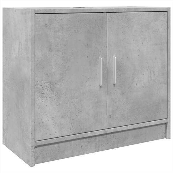 vidaXL Armoire d'évier gris béton 63x29x55 cm bois d'ingénierie