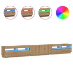 vidaXL Meuble TV avec lumières LED chêne artisanal bois d'ingénierie