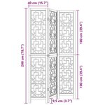 vidaXL Cloison de séparation 3 panneaux marron bois paulownia massif