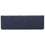 vidaXL Tapis d'escalier 15 pièces 65 x 21 x 4 cm Gris foncé et bleu Bord rectangulaire