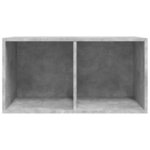 vidaXL Boîte de rangement de vinyles Gris béton 71x34x36 cm