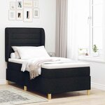 vidaXL Lit à ressorts avec matelas Noir 200 x 80 cm tissu
