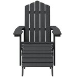 vidaXL Chaise de jardin Adirondack avec repose-pied PEHD anthracite