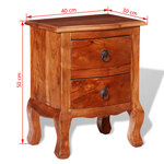 vidaXL Table de chevet avec tiroirs Bois d'acacia massif