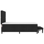 vidaXL Lit avec sommier à ressorts avec matelas et banc noir 140x200 cm en tissu