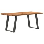 vidaXL Table à manger marron clair bois de chêne massif rectangulaire
