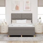 vidaXL Lit à ressorts avec matelas Taupe 160 x 200 cm tissu