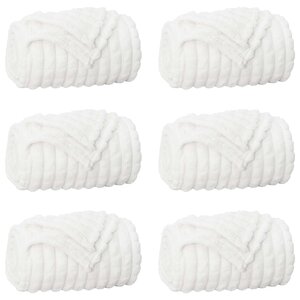 vidaXL Couvertures à jeter 6 Pièces Blanc 240 x 220 cm Toison