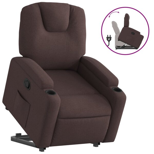 vidaXL Fauteuil inclinable marron foncé tissu