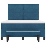 vidaXL Lit à ressorts avec matelas Bleu foncé 140 x 190 cm Velours