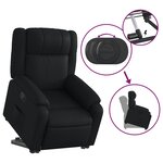 vidaXL Fauteuil inclinable Noir Similicuir