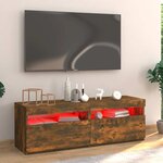 vidaXL Meuble TV avec lumières LED chêne fumé 120x35x40 cm
