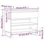 vidaXL Armoire à chaussures Sonoma gris 70x36x60 cm Bois d'ingénierie