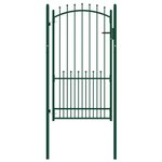 Vidaxl portail de clôture avec pointes acier 100x175 cm vert