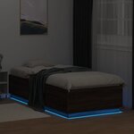 vidaXL Cadre de lit avec LED sans matelas chêne marron 100x200 cm