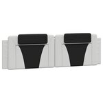vidaXL Coussin de tête de lit blanc et noir 180 cm similicuir