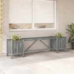 vidaXL Banc de jardin avec 2 jardinières 150 cm bois d'acacia gris