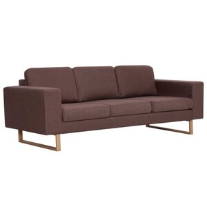 vidaXL Canapé à 3 places tissu marron