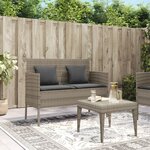 vidaXL Banc de jardin avec coussins gris résine tressée
