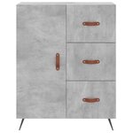 vidaXL Buffet haut Gris béton 69 5x34x180 cm Bois d'ingénierie