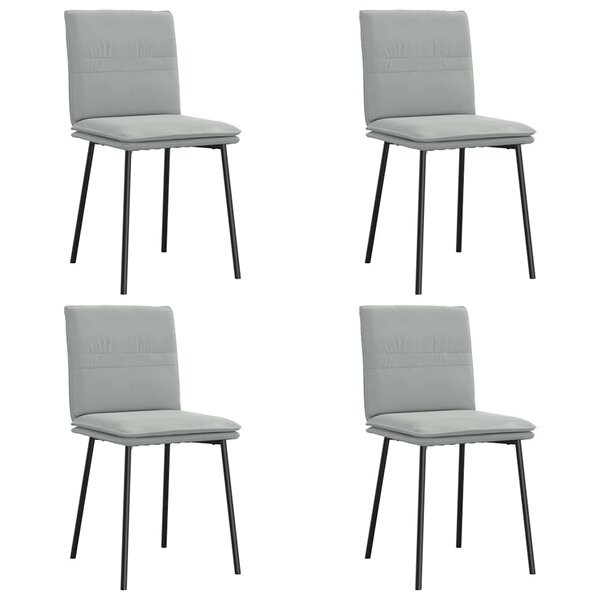 vidaXL Chaises à manger lot de 4 Gris clair Velours