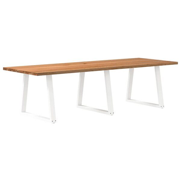 vidaXL Table à manger marron clair bois de chêne massif rectangulaire