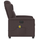 vidaXL Fauteuil de massage inclinable électrique Marron foncé Tissu