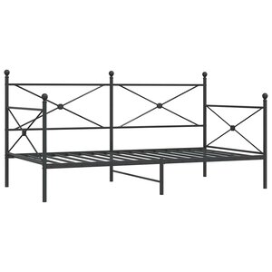 vidaXL Lit de repos sans matelas noir 100x200 cm acier