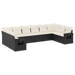 vidaXL Salon de jardin 10 Pièces avec coussins noir résine tressée