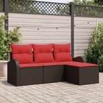 vidaXL Ensemble de canapé de jardin Marron polyrotin