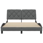 vidaXL Cadre de lit sans matelas gris foncé 140x190 cm tissu