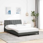 vidaXL Cadre de lit sans matelas Hanko gris foncé 140x200 cm tissu