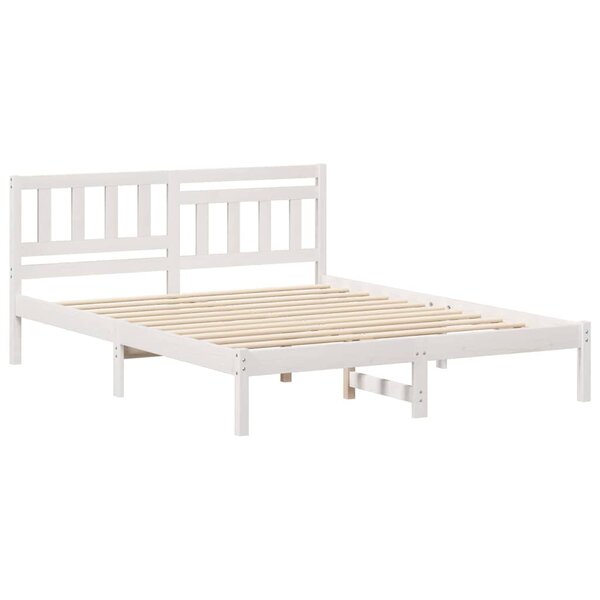 vidaXL Cadre de lit Blanc 150 x 200 cm Bois massif en pin