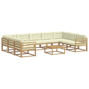 vidaXL Ensemble de canapés d'extérieur 10 Pièces Blanc et crème