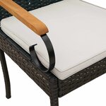vidaXL Chaises de jardin avec coussin 2 Pièces Noir et blanc crème