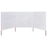 vidaXL Paravent 3 panneaux Tissu 400 x 160 cm Blanc sable
