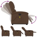 vidaXL Fauteuil inclinable de massage électrique Marron Tissu