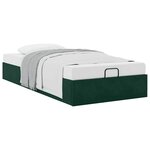 vidaXL Cadre de lit ottoman sans matelas vert foncé 90x190 cm velours