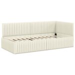 vidaXL Cadre de lit d'angle Crème 90 cm x 200 cm Velours