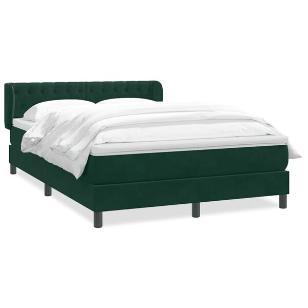 vidaXL Sommier à lattes de lit et matelas vert foncé 160x220cm velours