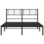 vidaXL Cadre de lit métal avec tête de lit noir 140x190 cm