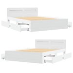 vidaXL Cadre de lit avec tête de lit blanc 140x200cm bois d'ingénierie