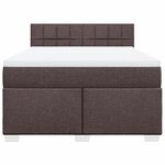 vidaXL Sommier à lattes de lit avec matelas Marron foncé 140x190 cm