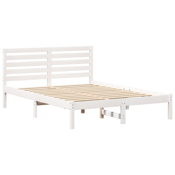 vidaXL Cadre de lit Blanc 120 x 200 cm Bois massif en pin