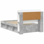 vidaXL Cadre de lit avec rangement Gris béton 90 x 200 cm