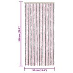 vidaXL Rideau anti-mouches gris argenté et rose 90x200 cm chenille