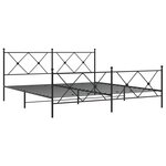vidaXL Cadre de lit métal avec tête de lit/pied de lit noir 183x213 cm